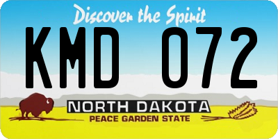 ND license plate KMD072