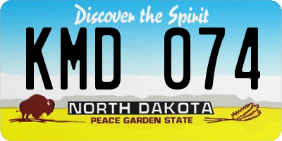 ND license plate KMD074