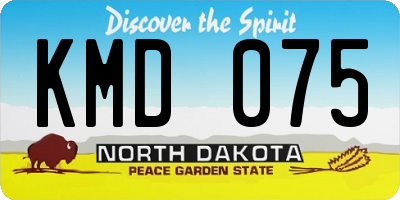 ND license plate KMD075