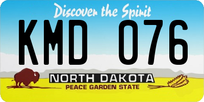 ND license plate KMD076