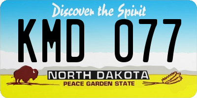 ND license plate KMD077