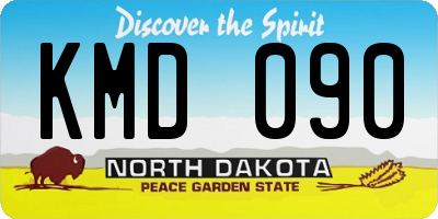 ND license plate KMD090