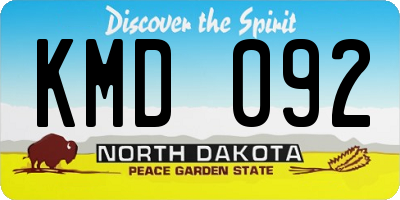 ND license plate KMD092
