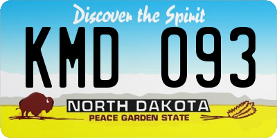 ND license plate KMD093