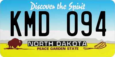 ND license plate KMD094