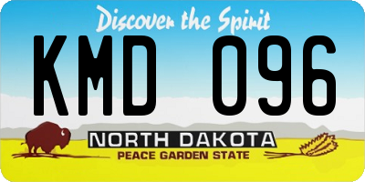 ND license plate KMD096