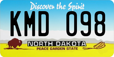 ND license plate KMD098