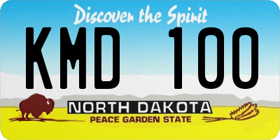 ND license plate KMD100
