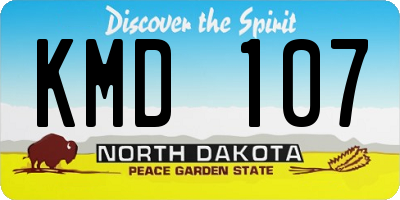 ND license plate KMD107