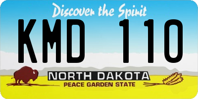 ND license plate KMD110