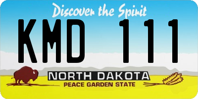 ND license plate KMD111