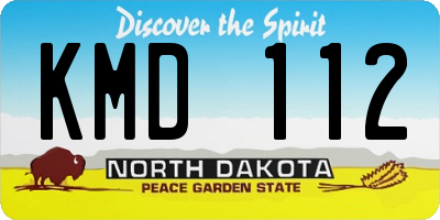 ND license plate KMD112