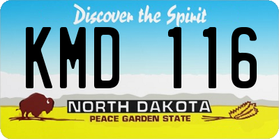 ND license plate KMD116