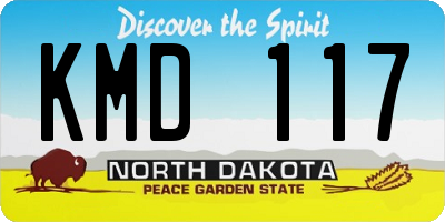 ND license plate KMD117