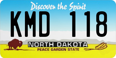 ND license plate KMD118