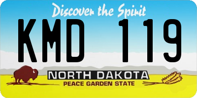 ND license plate KMD119