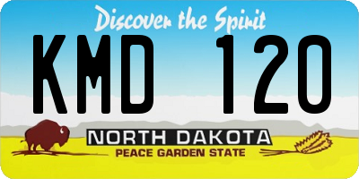 ND license plate KMD120