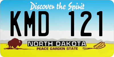 ND license plate KMD121