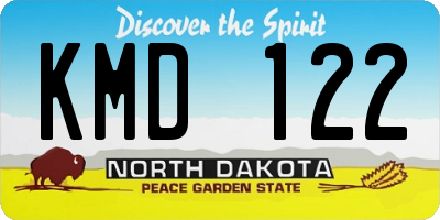 ND license plate KMD122