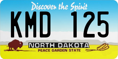 ND license plate KMD125