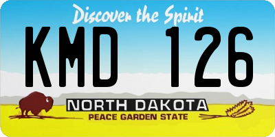 ND license plate KMD126