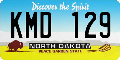 ND license plate KMD129