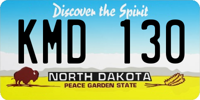 ND license plate KMD130
