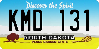 ND license plate KMD131