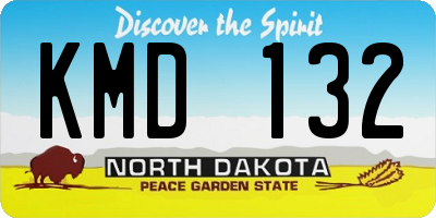 ND license plate KMD132