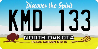 ND license plate KMD133
