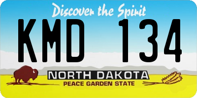ND license plate KMD134