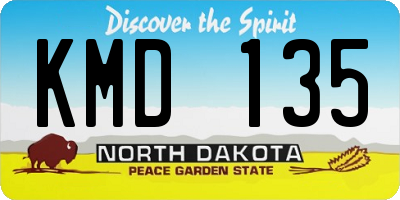 ND license plate KMD135