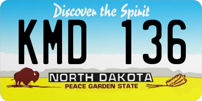 ND license plate KMD136