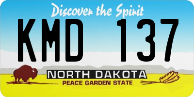 ND license plate KMD137