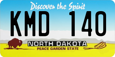 ND license plate KMD140