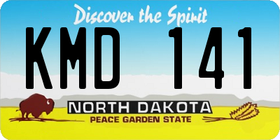 ND license plate KMD141