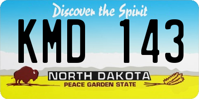 ND license plate KMD143