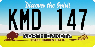 ND license plate KMD147