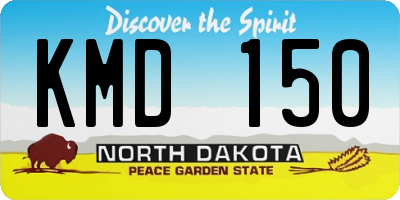 ND license plate KMD150