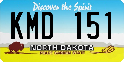 ND license plate KMD151