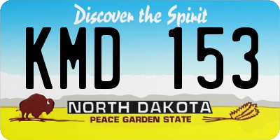 ND license plate KMD153