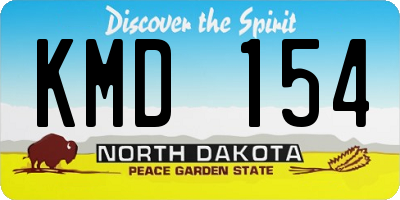 ND license plate KMD154