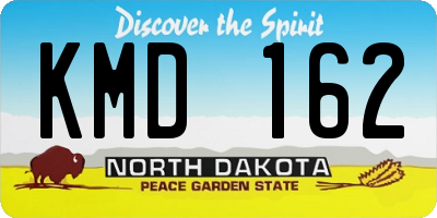 ND license plate KMD162