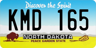 ND license plate KMD165