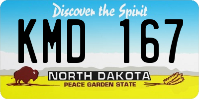 ND license plate KMD167