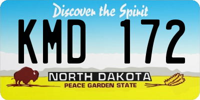 ND license plate KMD172