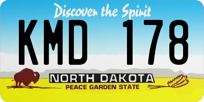 ND license plate KMD178