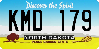 ND license plate KMD179