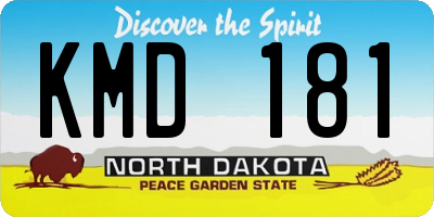 ND license plate KMD181