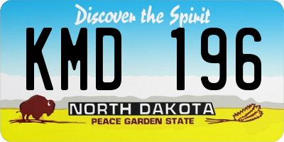 ND license plate KMD196